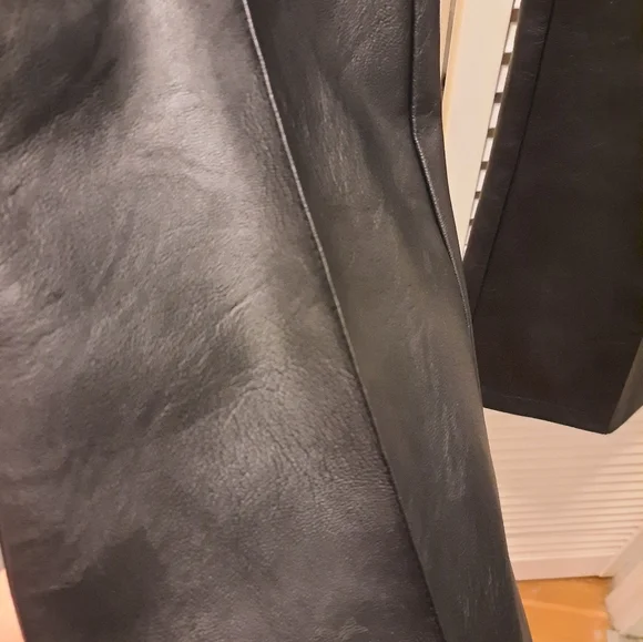 Faux Vegan Leather Flared Trousers - Picture 4 of 4